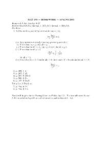 5 Problems on the Intermediate Calculus - Homework | MAT 370