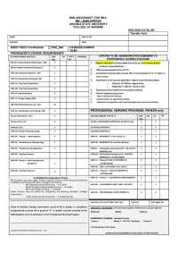 Arizona State Univ. College of Nursing RN-BSN Program Checksheet, 2002-2003