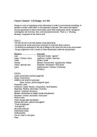 Lecture Notes for Three-Dimensional Design | ART 104