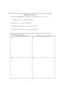 GLG 362/598 Geomorphology Application Exercise: Weathering and Soils