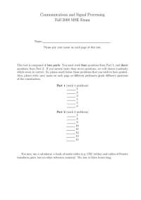 Communication and Signal Processing - Exam Questions | EEE 203