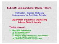 Ideal MOS Capacitance - Semiconductor Device Theory I | EEE 531