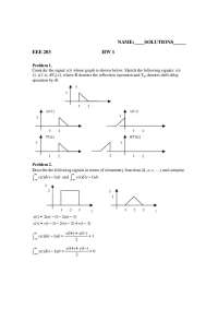 Homework 1 Problems with Solutions - Signals and Systems I | EEE 203