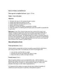 Lines in the Plane: Slope, Equations, and Graphs