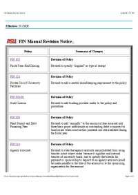 FIN Manual Revisions: University Financial Policies and Procedures Updates