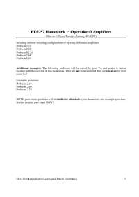 Operational Amplifiers - Homework 1 | ECE 0257