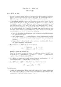 Math/Stat 832 HW3 - Spring 2009: Visits, Markov Processes, Baker's Map, Ergodic Measures