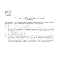 Assignment - Predator Prey Linear Dynamical Systems | MATH 317