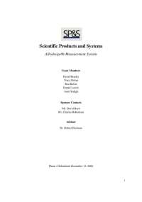 Scientific Products and Systems - Project | MEEG 401