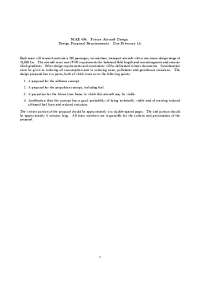 Design Proposal Requirements - Project | MAE 494
