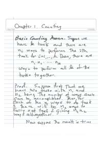 Handwritten Notes on Counting - Probability | STP 421