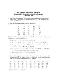 Blood Type, Temperature, Multivariate - Lab 1 | GEOG 247