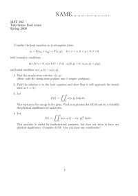 MAT 462 Take-Home Final Exam: Heat Equation in a Rectangular Plate