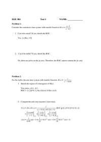 Past Test 1 Problems - Signals and Systems II | EEE 304