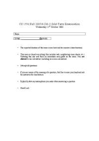 Midterm Exam | Introduction to Operating Systems | CS 1550