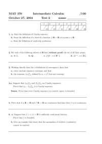 Intermediate Calculus: MAT 370 Test 2 Solutions