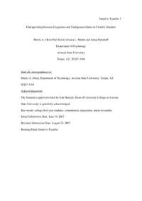 Comparing Integration and Commitment of Transfer Students: Exogenous vs. Endogenous Intent