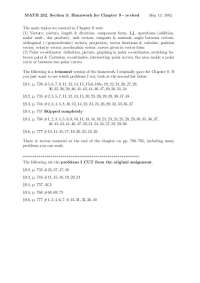 MATH 232 Section 3: Chapter 9 Homework - Revised Topics, Questions, and Trimmed Problems