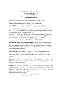 Example with Solutions - Modern Differential Equations - Lecture Notes | MAT 275