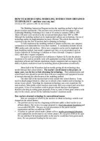 Teachers' Experiences with Modeling Instruction Program in Physics Classrooms