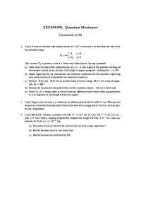 Homework Set 4 - Quantum Mechanics Engineers | EEE 434