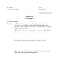 Problem Set 4 - Intermediate Microeconomics | ECON 1100 - Docsity