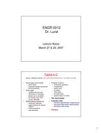 Introduction to Functions in Engineering Computing - Lecture Slides ...