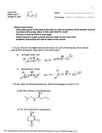 Solved Exam 1 for Introductory Organic Chemistry | CHEM 343 - Docsity