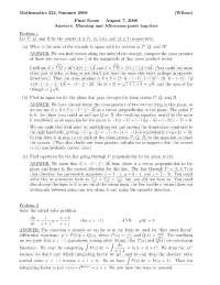 Final test Problems Solved - Calculus and Analytic Geometry | MATH 222 ...