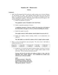 Assignment 6 with Solutions - Principles of Statistics | STAT 101 - Docsity