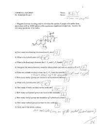 9 Problems with Solutions on Organic Chemistry - Exam 1 | CHEM 321 ...
