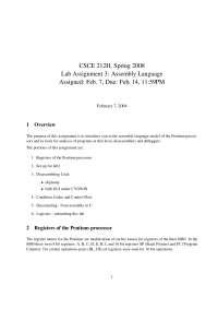 Introduction to Computer Architecture - Lab Assignment | CSCE 212 - Docsity