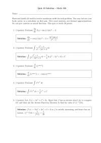 Resolution of 5 Problems on Calculus I - Quiz 10 | MATH 165 - Docsity