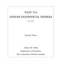 Linear Statistical Models - Study Guide | STAT 714 - Docsity