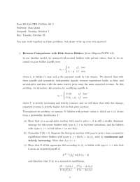 Advanced Microeconomic Theory I - Problem Set 2 | ECON 805 - Docsity