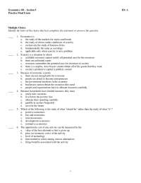 Principles of Microeconomics - Practice Final Exam | ECON 101 - Docsity