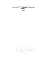 Structure of Programming Language Project 1 | CS 1621 - Docsity