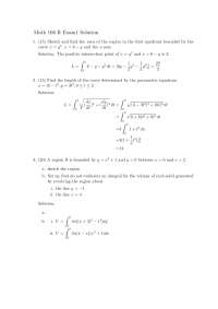 Exam 1 Solutions - Calculus II | MATH 166 | Exams Calculus - Docsity