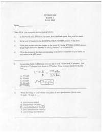 18 Questions on General Physics with Answers - Exam 1 | PHYS 111 ...