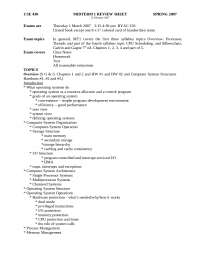 Computer Systems Structure - Midterm Review Sheet | CSE 430 - Docsity