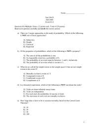 Exam 2 Fall 2004 - Introduction to Statistics | STAT 104 - Docsity
