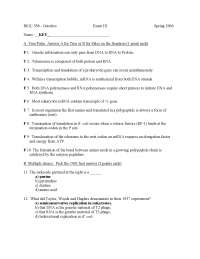 Exam 3 with Solution | Genetics 2006 | BIOL 358 - Docsity