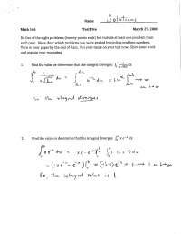 Solutions to Final Exam - Calculus II | MATH 166 - Docsity