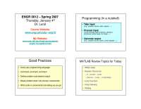 Programming in a Nutshell - Introduction to Engineering Computing ...