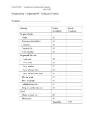 Programming Assignment 4 - Introduction to Engineering Computing | ENGR ...