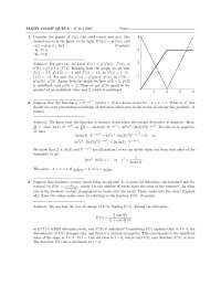 Calculus I - Quiz Five with Answer Key | MATH 115 - Docsity