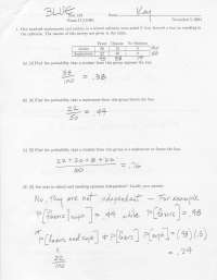 Introduction to Statistics - Exam II Answers | STAT 104 - Docsity
