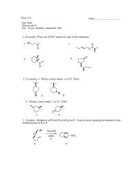 Homework 3 for Organic Chemistry | CHEM 331 - Docsity