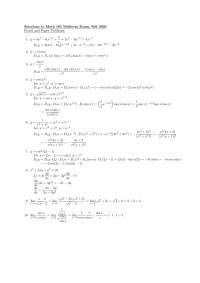 Solutions to Midterm Exam - Calculus I | MATH 165 - Docsity
