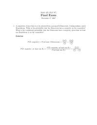 Final Exam with Solution - Introduction Probability | MATH 425 - Docsity